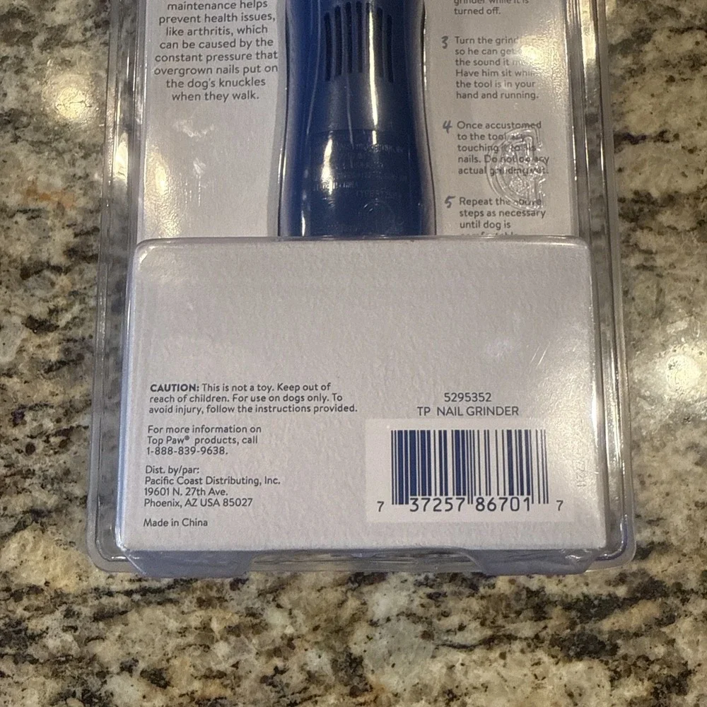 Top Paw 5295352 Corded Nail Grinder for Dogs of All Sizes Grooming New